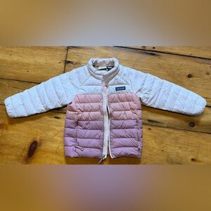 Cute 4T Patagonia 3-tone pink puffer coat